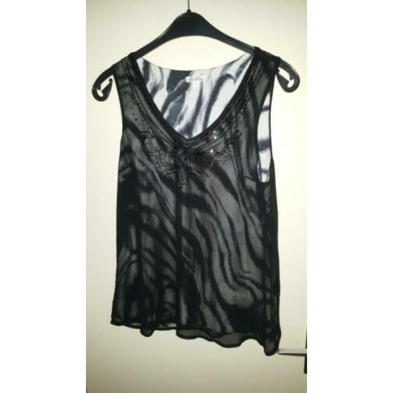 REVELATION singlet zwart met strass; Mt L (S822)