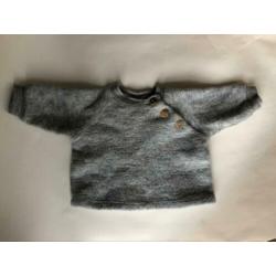 Mooie grijze wollen raglan trui van Engel Natur 50 56