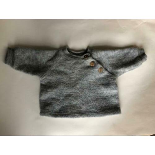 Mooie grijze wollen raglan trui van Engel Natur 50 56