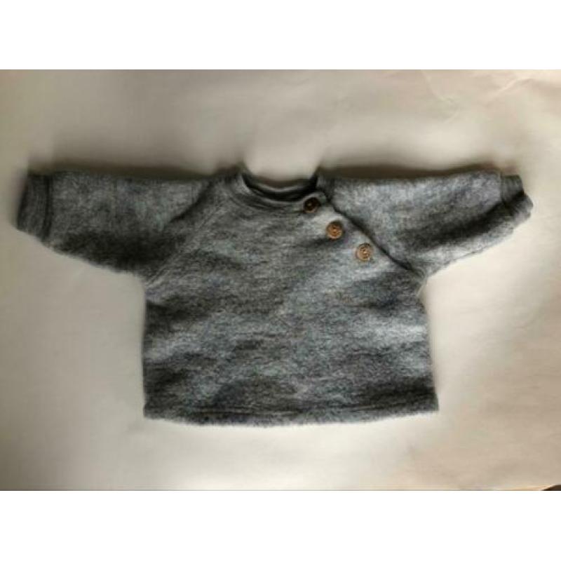 Mooie grijze wollen raglan trui van Engel Natur 50 56