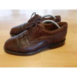 Van Bommel Cap toe Derby / Bluchers maat 8 / 42 bruin leer
