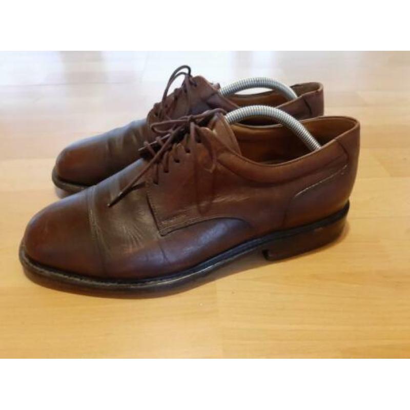 Van Bommel Cap toe Derby / Bluchers maat 8 / 42 bruin leer