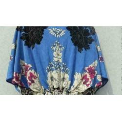 MNG SUIT prachtig steenblauw gekleurd vleermuis tuniek mt S