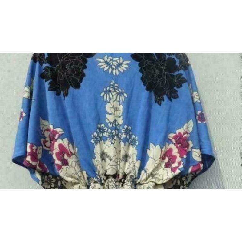 MNG SUIT prachtig steenblauw gekleurd vleermuis tuniek mt S