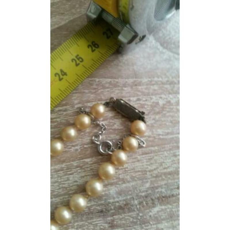 Vintage retro nep parelketting parel ketting mooie sluiting