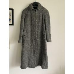 Vintage Burberrys Burberry jas wol tweed 36 34 zwart wit