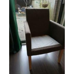 4 eettafel stoelen bruin