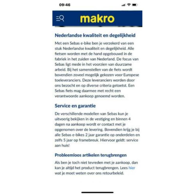 Elektrisch fiets 28inch merk obike nieuw met bon garantie