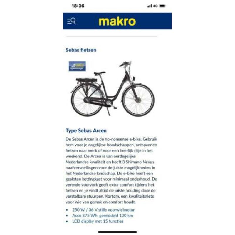Elektrisch fiets 28inch merk obike nieuw met bon garantie