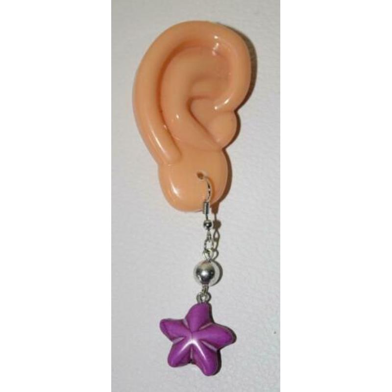 Ster oorbellen met clips, haakjes of stekers (4240)