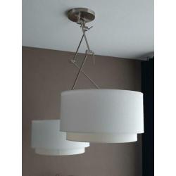 hanglamp met dubbele kappen - armatuur is van staal