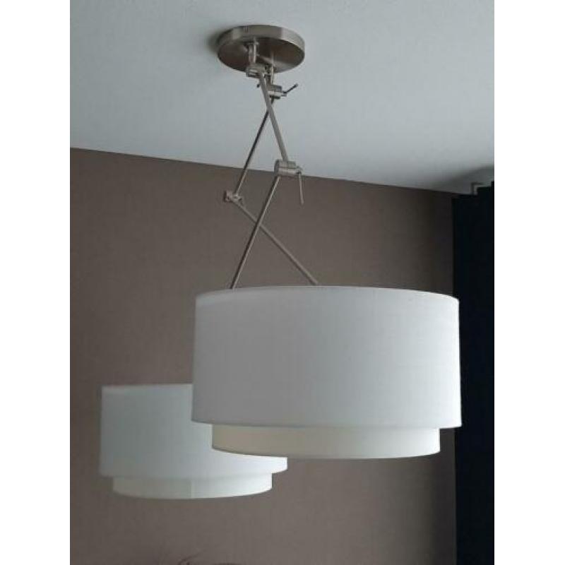 hanglamp met dubbele kappen - armatuur is van staal