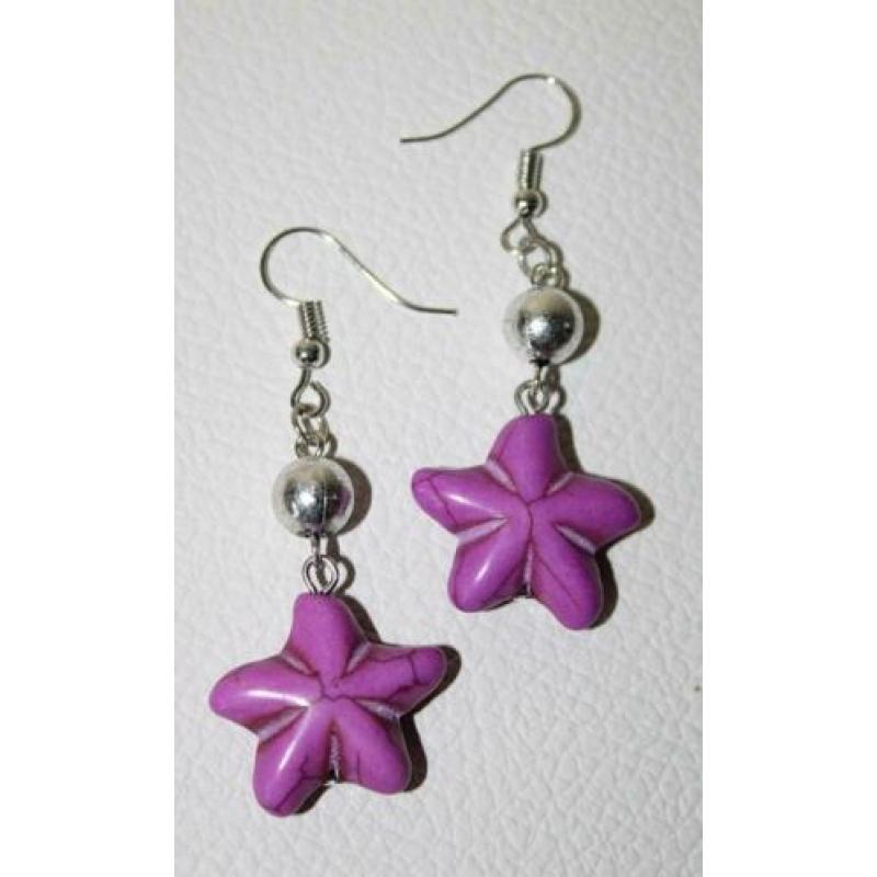 Ster oorbellen met clips, haakjes of stekers (4240)