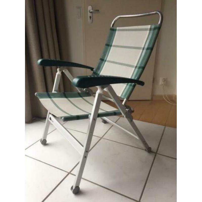 4 Dukdalf lichtgew. campingstoelen. Verstelbaar 8 standen.
