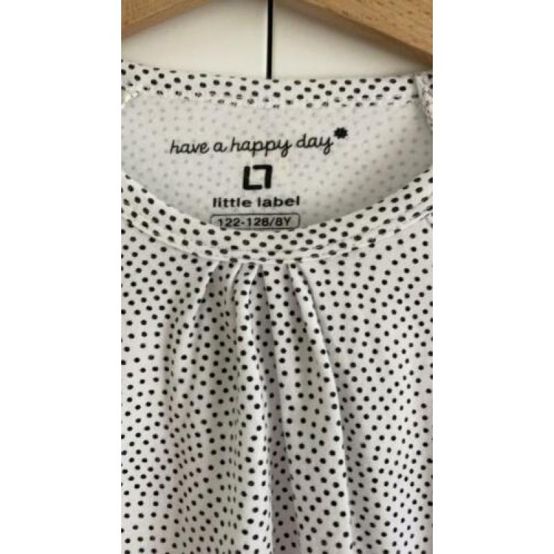 Jurkje Little Label 122-128 wit zgan