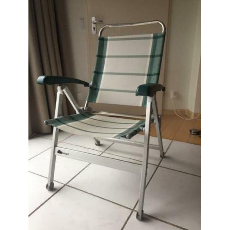 4 Dukdalf lichtgew. campingstoelen. Verstelbaar 8 standen.