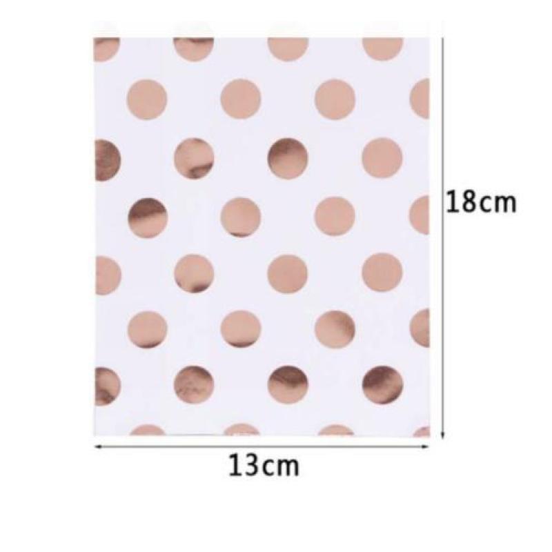 Traktatie zakjes - Uitdeelzakjes | Rosé Goud - Dots | Papier