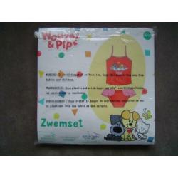 Woezel en Pip zwemset meisje nieuw rood/roze mt. 116-122