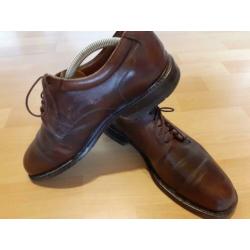 Van Bommel Cap toe Derby / Bluchers maat 8 / 42 bruin leer