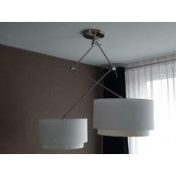 hanglamp met dubbele kappen - armatuur is van staal