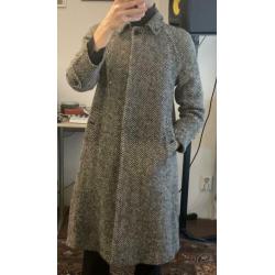 Vintage Burberrys Burberry jas wol tweed 36 34 zwart wit