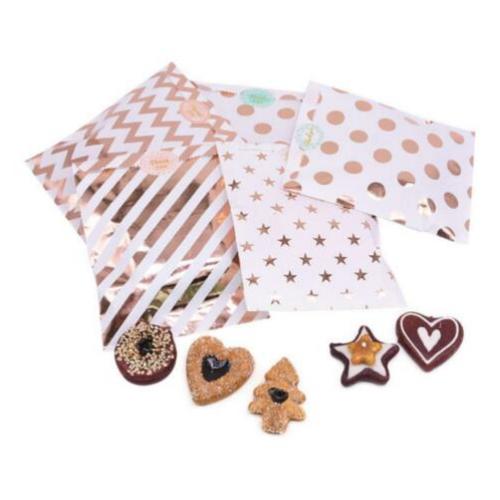 Traktatie zakjes - Uitdeelzakjes | Rosé Goud - Dots | Papier