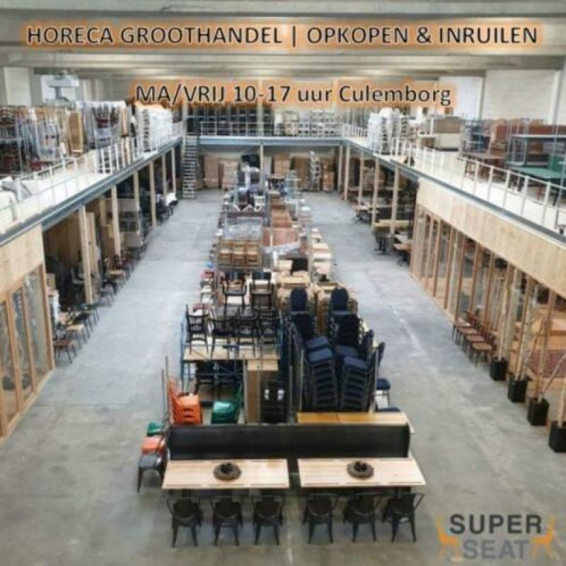 349 x Vintage houten klapstoelen bistro terrasstoelen 24