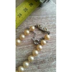 Vintage retro nep parelketting parel ketting mooie sluiting