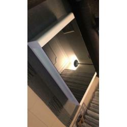 Salontafel Hoogglans wit met zwarte glas 140X80X32