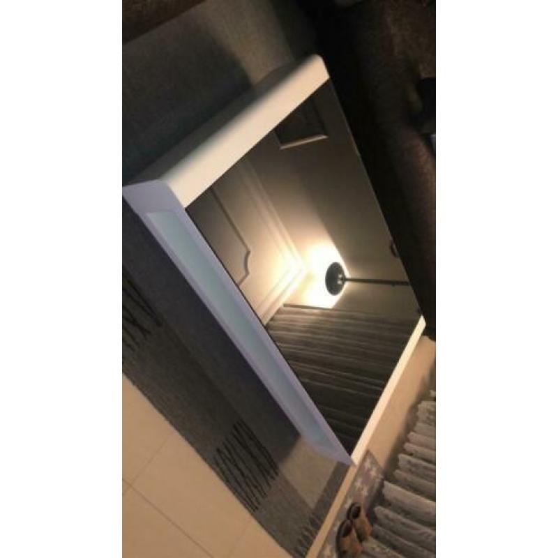 Salontafel Hoogglans wit met zwarte glas 140X80X32