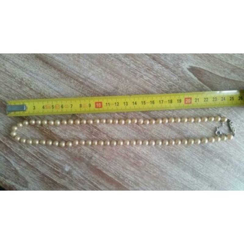 Vintage retro nep parelketting parel ketting mooie sluiting