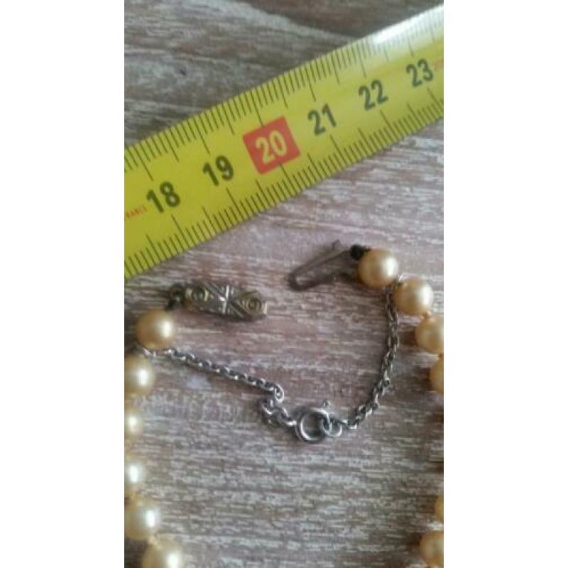Vintage retro nep parelketting parel ketting mooie sluiting