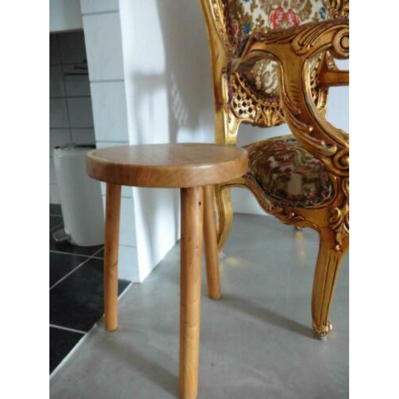 Krukje bijzettafeltje hout retro vintage