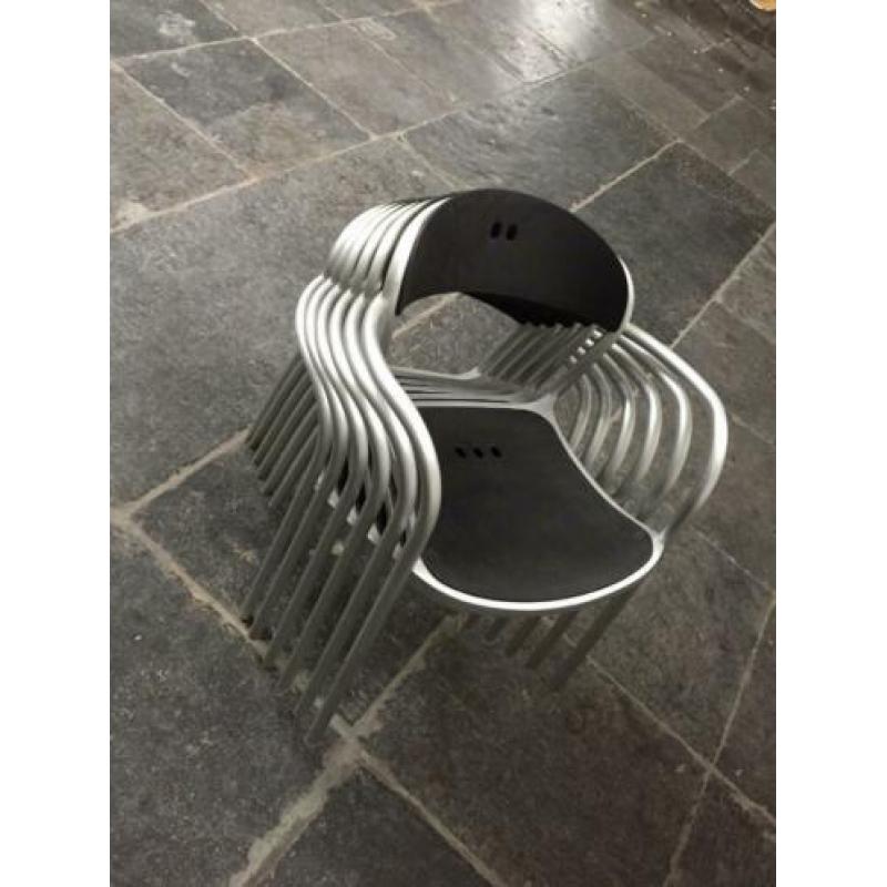 zes stapelbare tafel stoelen - buiten tuin binnen bureau