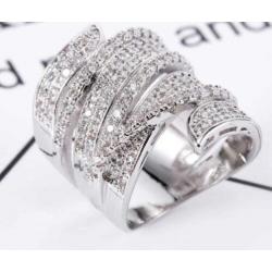 Grote 925 zilveren vleugels van angels ring met zirkonen