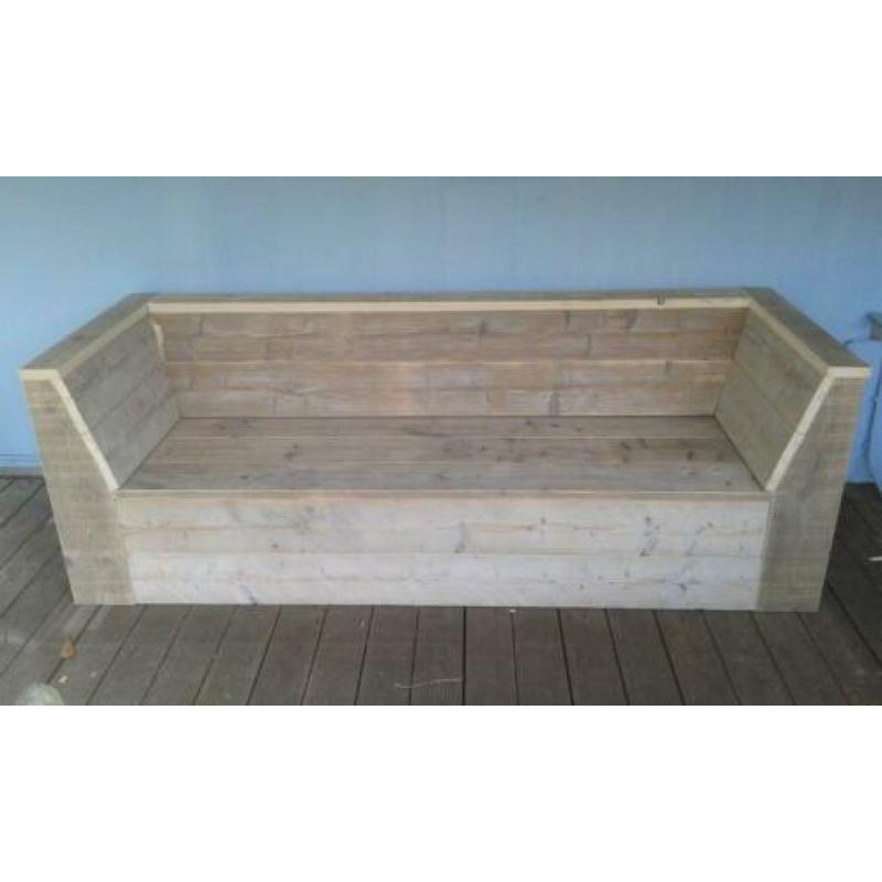 Loungebank met perfecte zit van steigerhout in elke maat