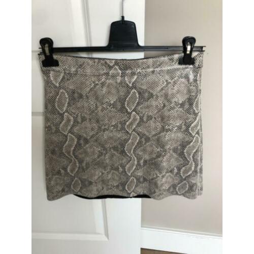 Beige, zwarte panter print only rokje maat 38/M