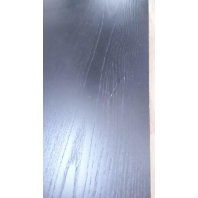Rechthoekige salontafel zwart/bruin met chroom onderstel