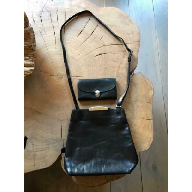 Adax leren tas + gratis leren portemonnee