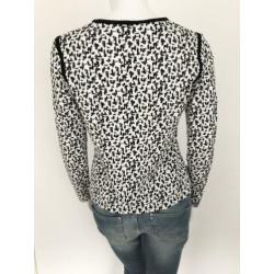 VANILIA longsleeve - zwart wit dessin - 38 - ZGAN