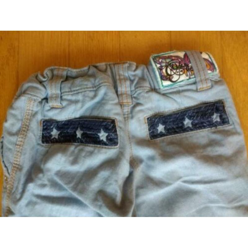 Olily lichtblauwe broek, retro stijl, maat 128
