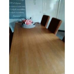 Blank eiken eethoek kan ook los stoelen of tafel lang 2.20