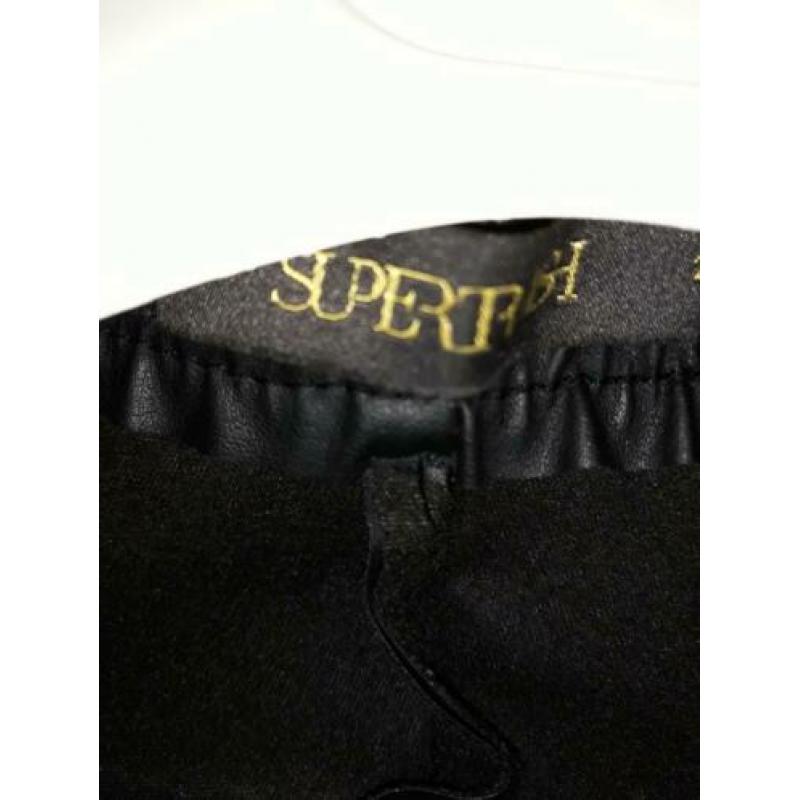 Zwart nep leren SUPERTRASH broek Maat 34 NIEUW