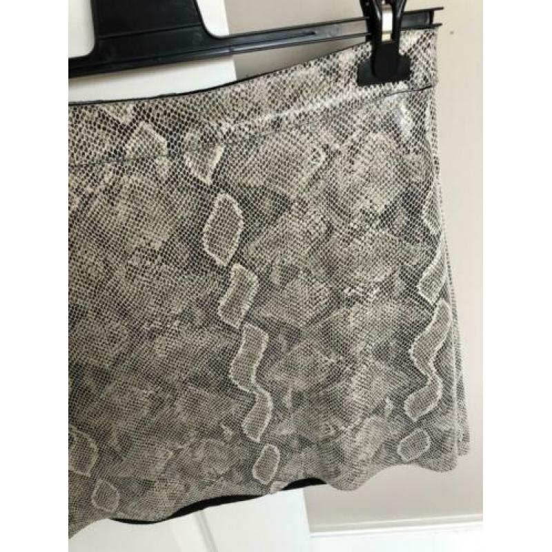 Beige, zwarte panter print only rokje maat 38/M