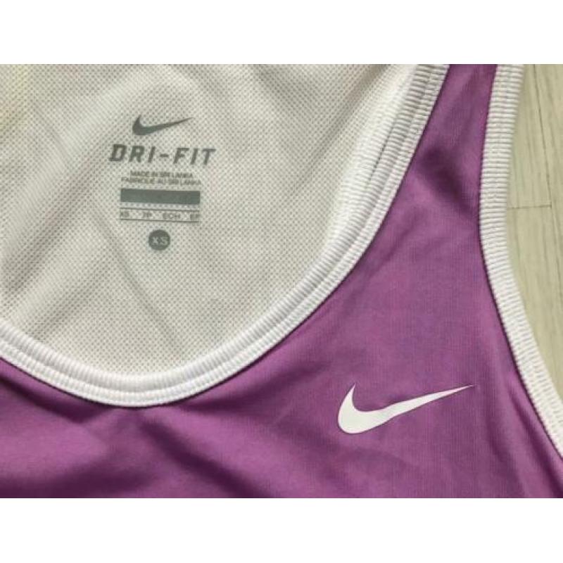 Paars/witte Nike dri-fit sport top maat XS