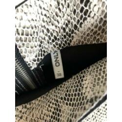 Beige, zwarte panter print only rokje maat 38/M