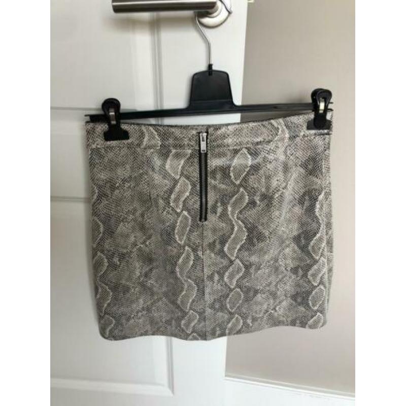 Beige, zwarte panter print only rokje maat 38/M