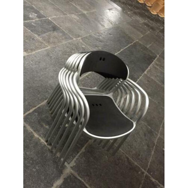 zes stapelbare tafel stoelen - buiten tuin binnen bureau