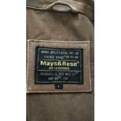 Mays & Rose vintage leren jack maat L