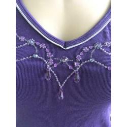 Cinque paars longsleeve kralen M 38 40 elegant mooi apart